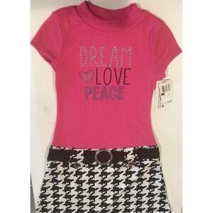 NWT Girls PINK & VIOLET Houndsound Dream Love Peace Dress XL